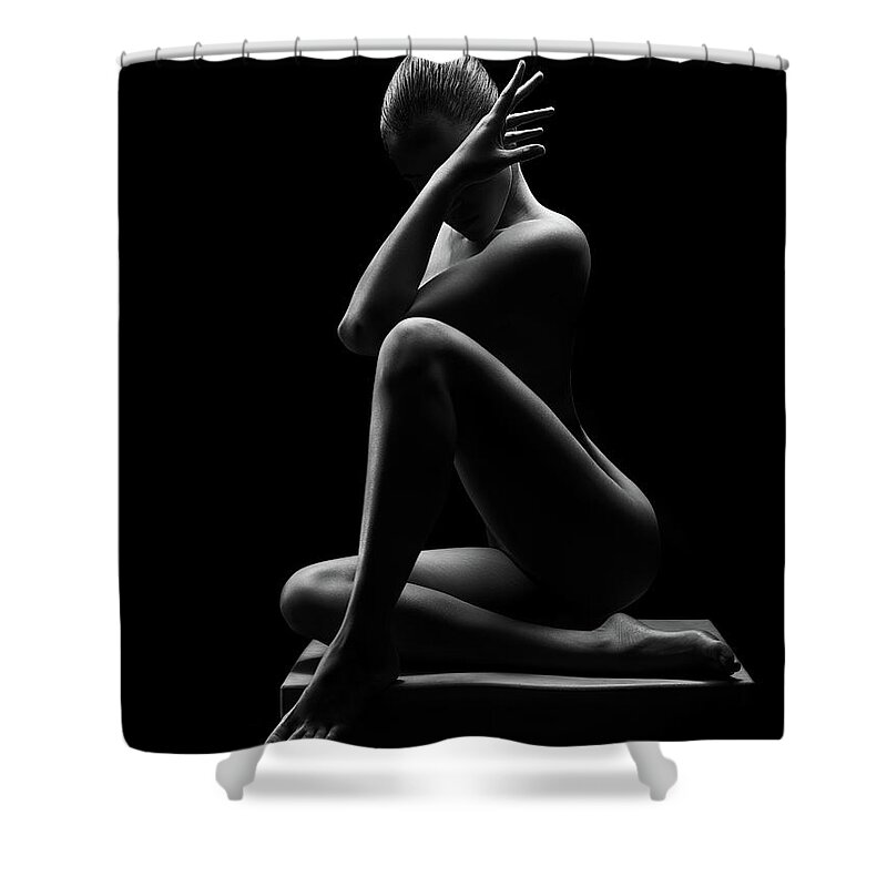 Woman Shower Curtain featuring the photograph Nude woman bodyscape 41 by Johan Swanepoel