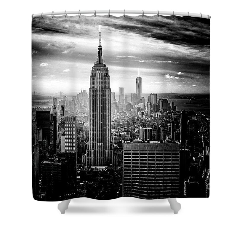 Sea Shower Curtain featuring the digital art Nyc 1 by Michael Graham