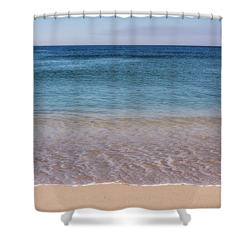 Terry D Photography Shower Curtain featuring the photograph Ocean Blue Bay Head Beach NJ by Terry DeLuco