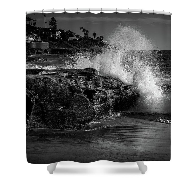 Beach Shower Curtain featuring the photograph Ocean Sprays by Aaron Burrows