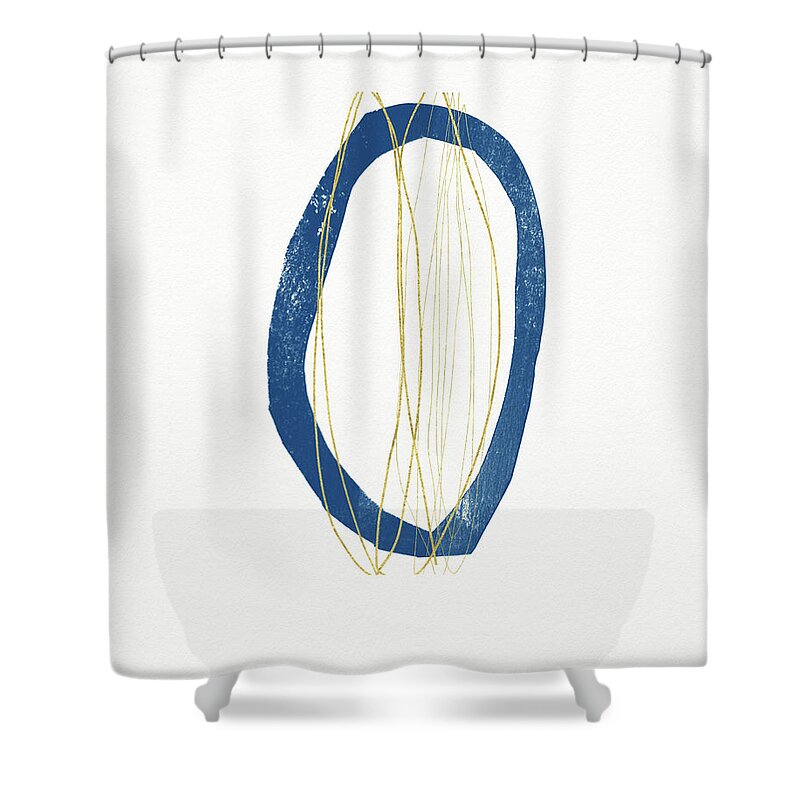 Abstract Shower Curtain featuring the mixed media Ocean Zen 4- Art by Linda Woods by Linda Woods