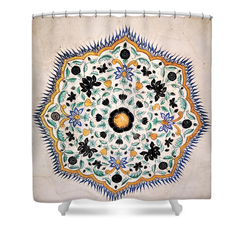 Geometrical Mosaic Painting Shower Curtain featuring the photograph Octagon by Jarek Filipowicz