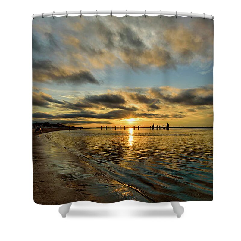 Sunset Shower Curtain featuring the photograph October Star by DJA Images