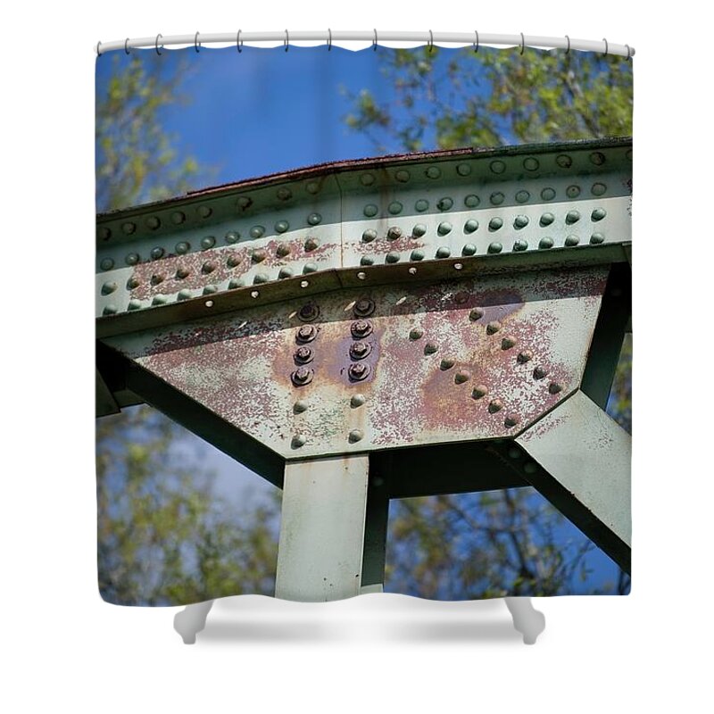Industrial Shower Curtain featuring the photograph Of Rivets and Steel by T Lynn Dodsworth