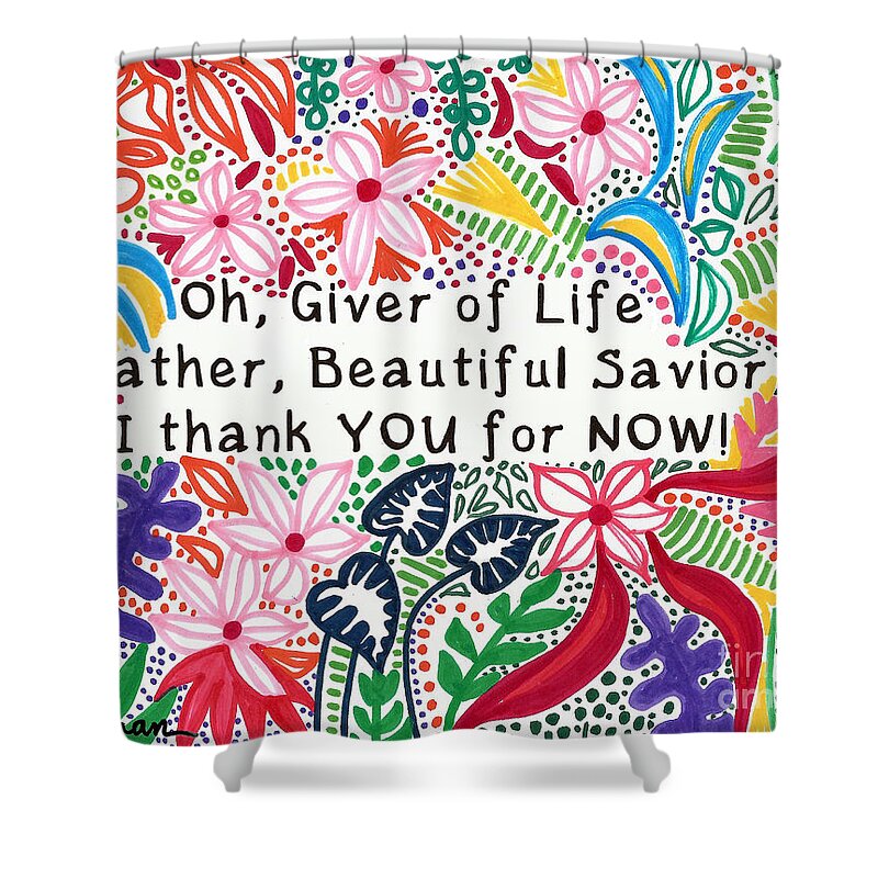 Oh Shower Curtain featuring the mixed media Oh, Giver of Life by A Hillman