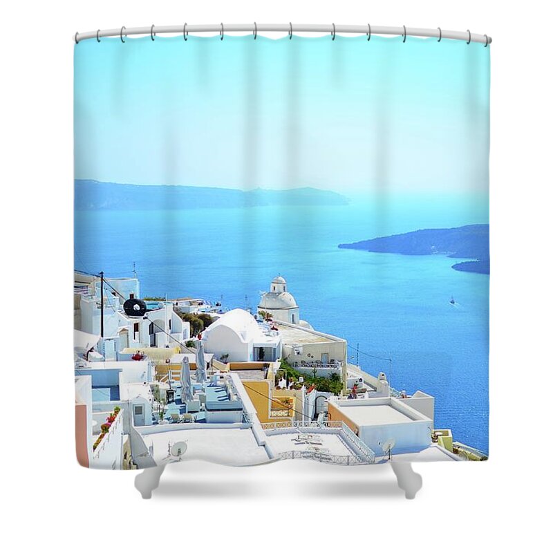 Tranquility Shower Curtain featuring the photograph Oia Village by Bharat