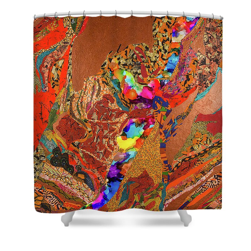 Oju Olurun Shower Curtain featuring the tapestry - textile Oju Olorun II by Apanaki Temitayo M
