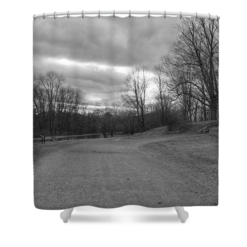 Waterloo Village Shower Curtain featuring the photograph Old Canal Road - Waterloo Village by Christopher Lotito