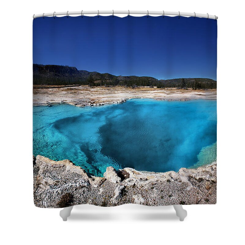 Tranquility Shower Curtain featuring the photograph Old Faithful Loop Trail by Jens Karlsson
