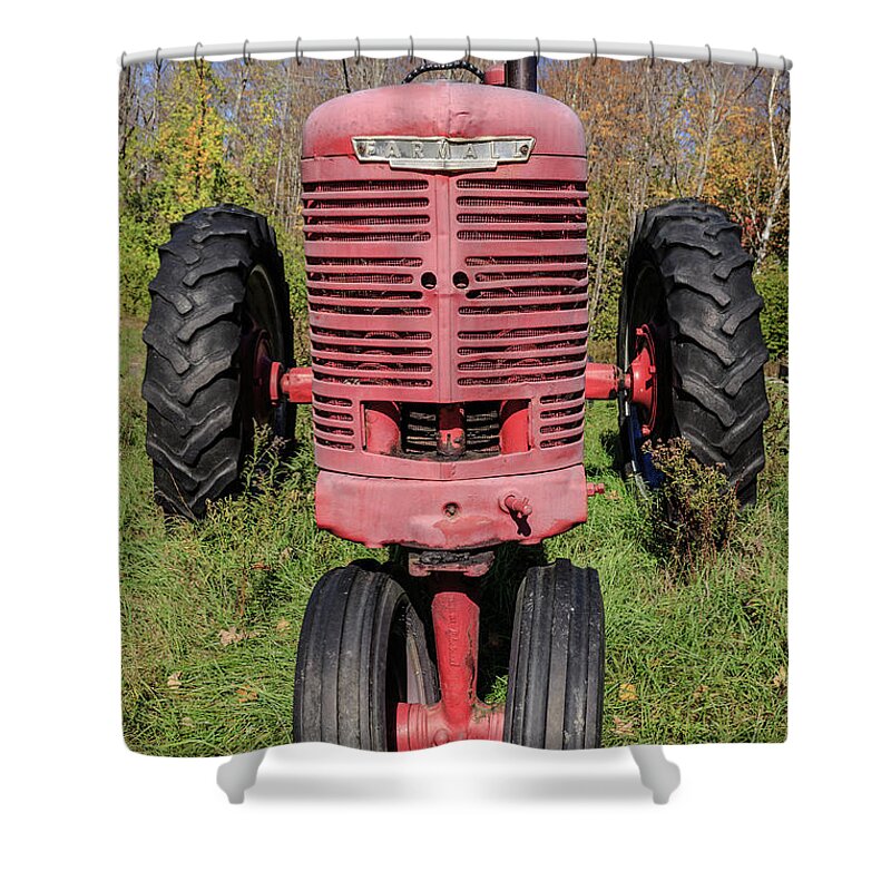 Vintage Shower Curtain featuring the photograph Old Farmall Vintage Tractor Springfield NH by Edward Fielding