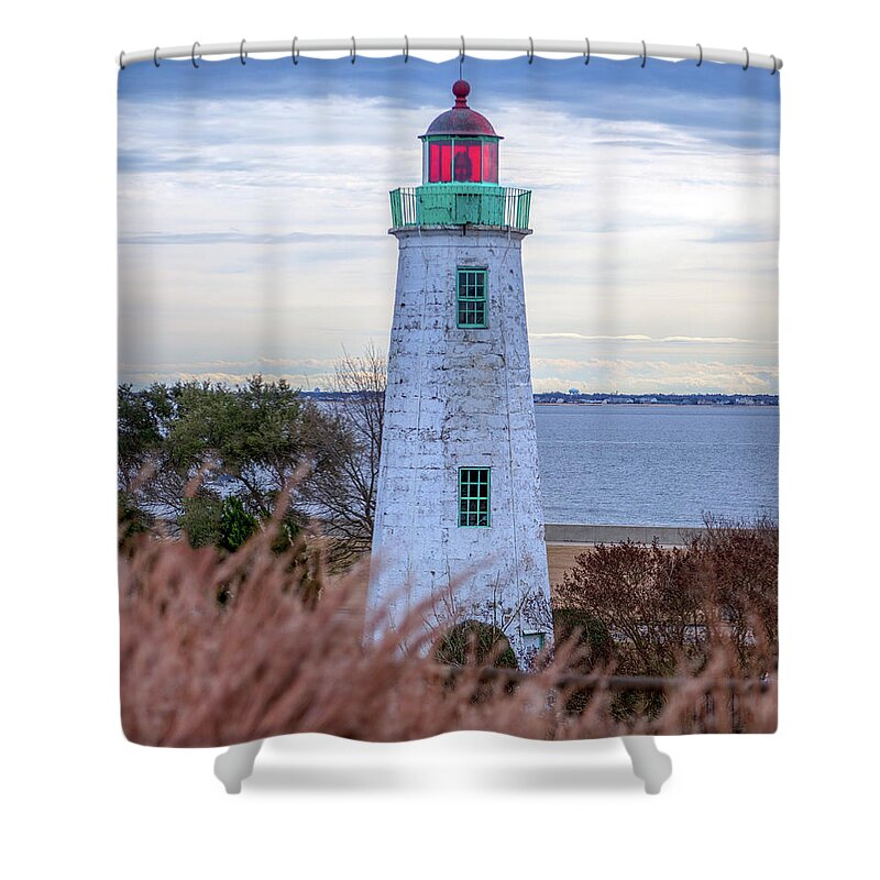 Light Shower Curtain featuring the photograph Old Point Comfort Light by Brian Knight