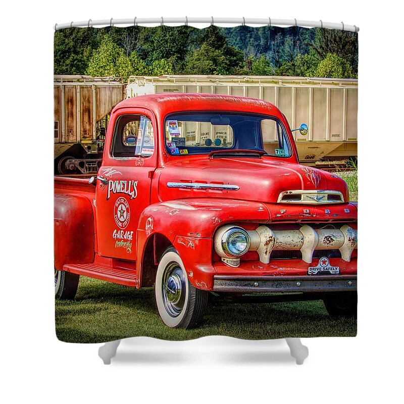  Shower Curtain featuring the photograph Old Red Truck by Jack Wilson