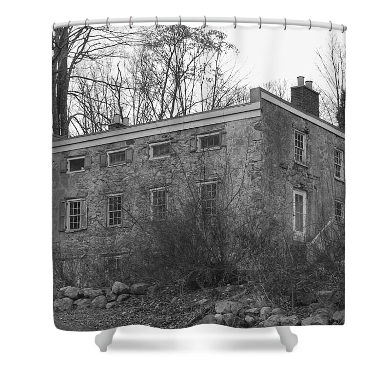 Waterloo Village Shower Curtain featuring the photograph Old Stone House - Waterloo Village by Christopher Lotito