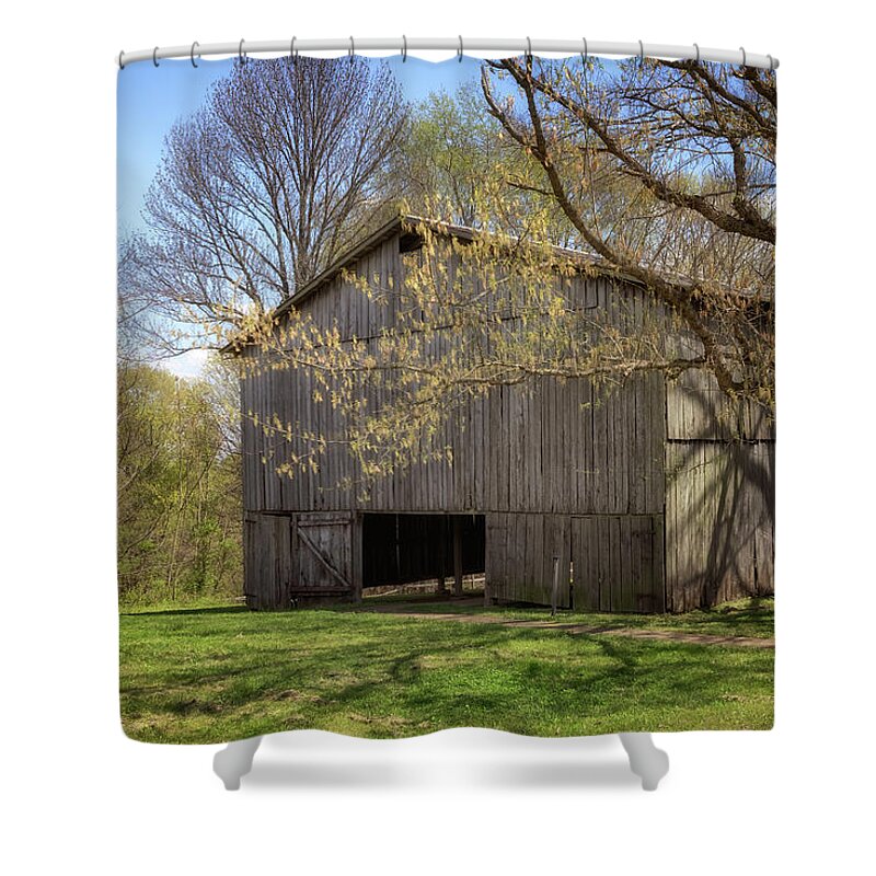 Barn Shower Curtain featuring the photograph Old Tobacco Barn by Susan Rissi Tregoning