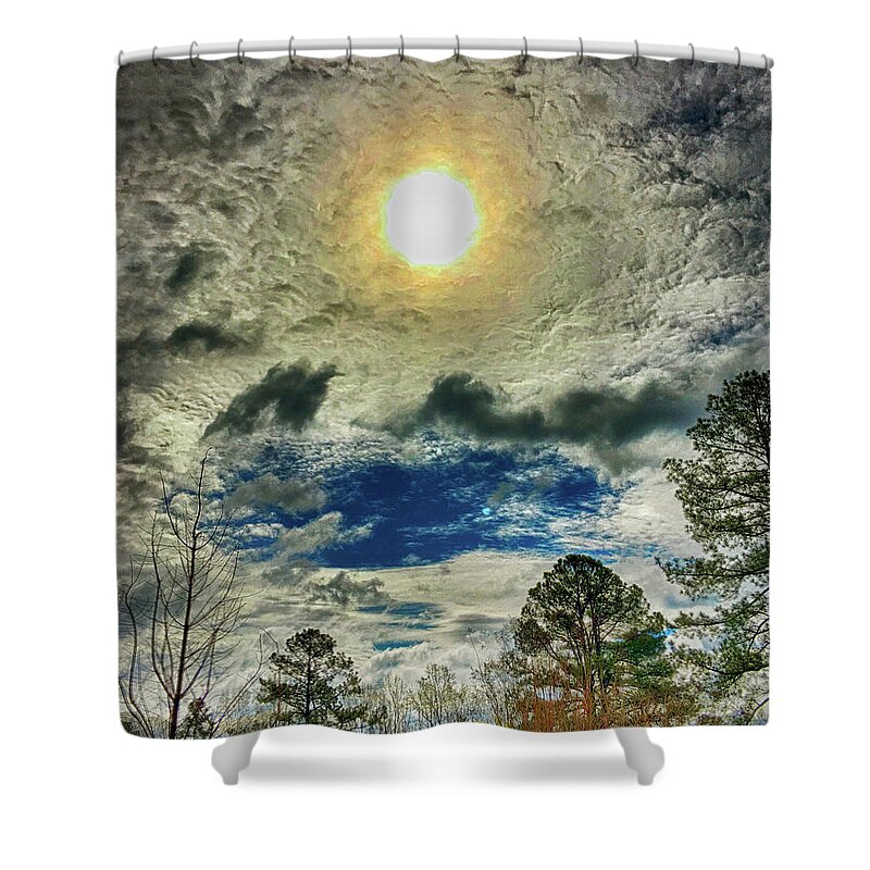 Sunrise Shower Curtain featuring the photograph Ominous Skies by Michael Frank