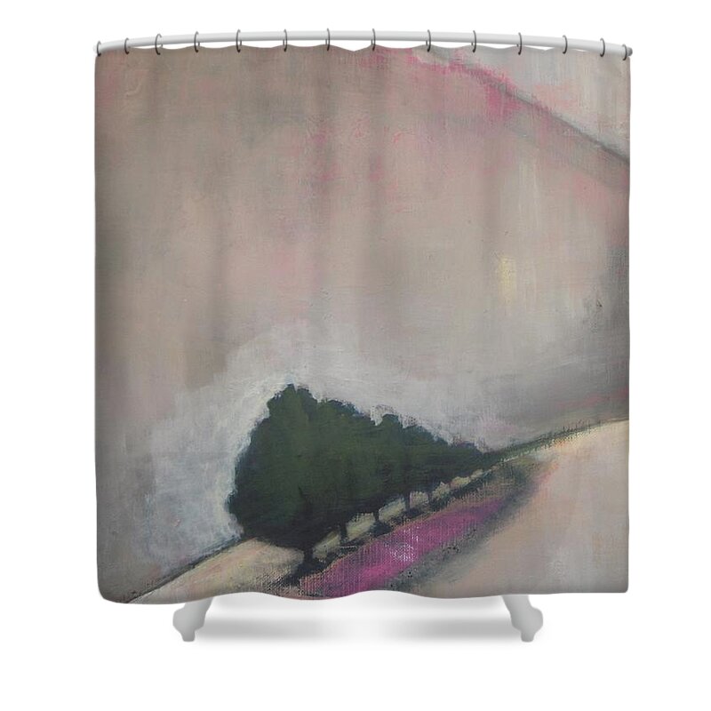 Abstract Landscape Shower Curtain featuring the painting On the Edge by Vesna Antic
