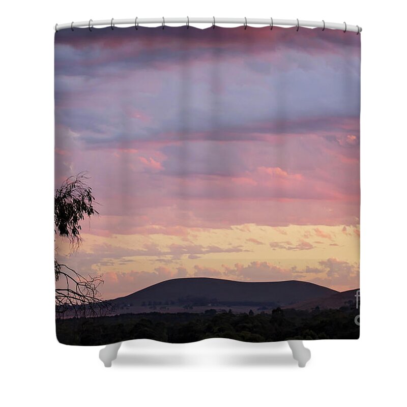Hills Shower Curtain featuring the photograph On the road to Melbourne by Linda Lees