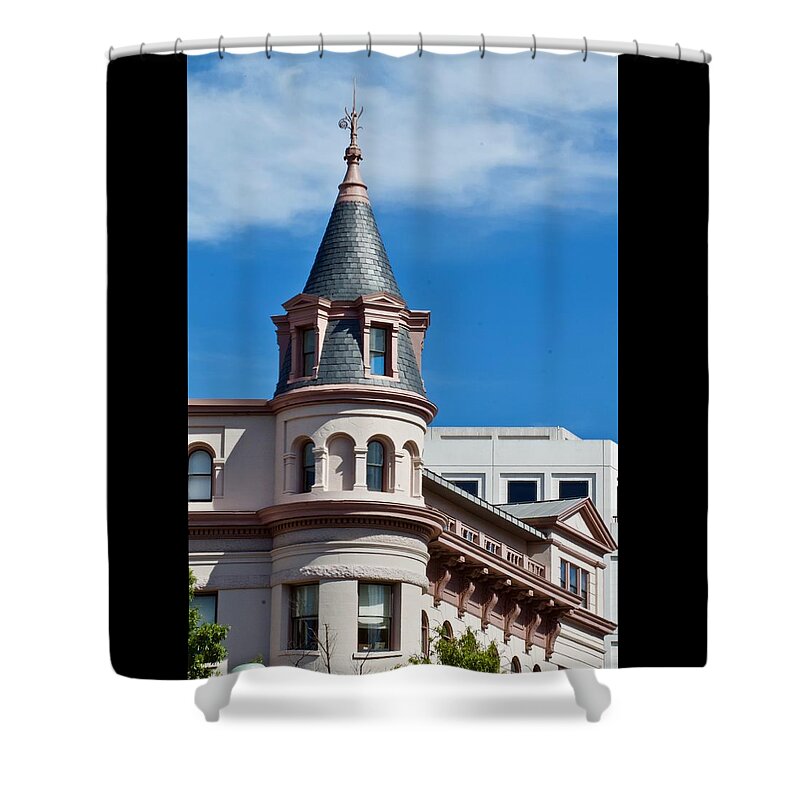Central National Bank Shower Curtain featuring the photograph One of the Twin Turrets Washington DC by Sherry Hallemeier