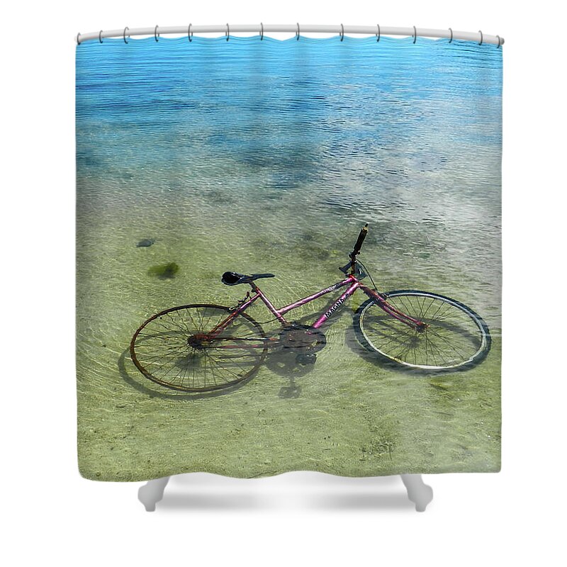Bicycle Shower Curtain featuring the photograph Oops by Leslie Struxness