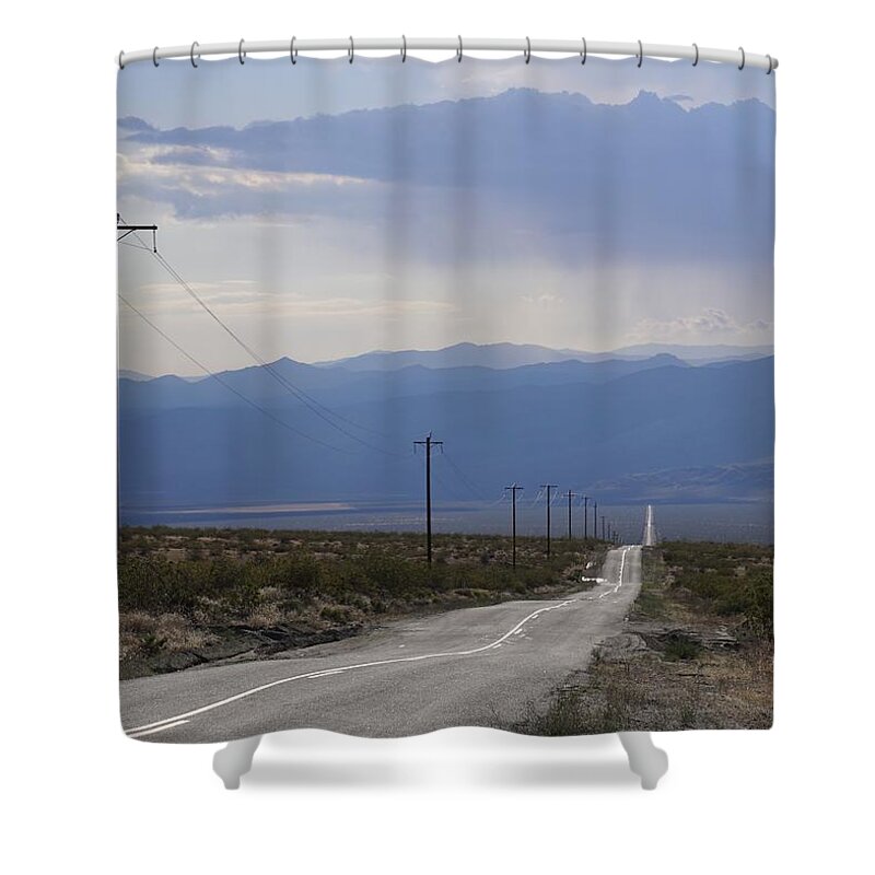 Mojave Desert Shower Curtain featuring the photograph Open Road by Brett Harvey