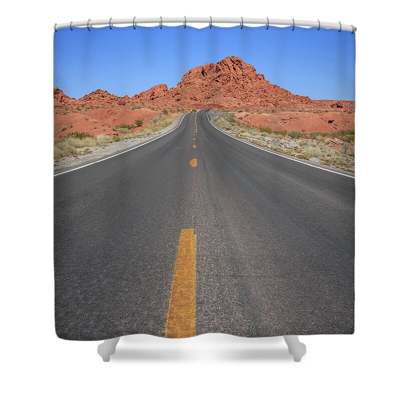 Valley Of Fire Shower Curtain featuring the photograph Open Road Valley of Fire by Edward Fielding