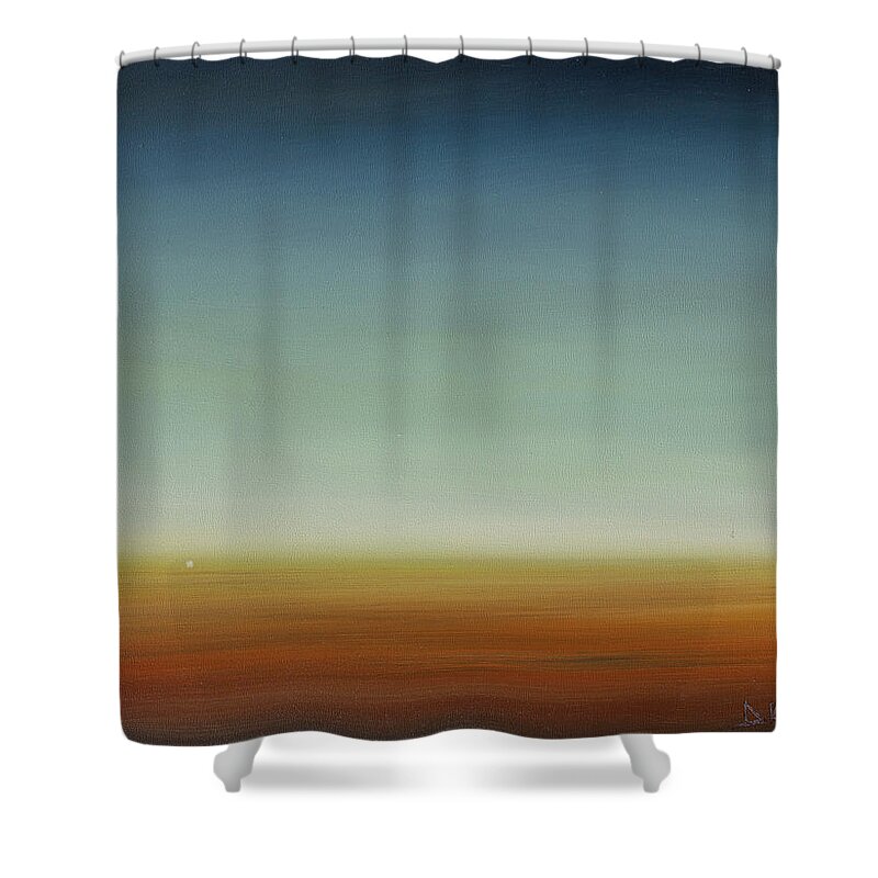 Derek Kaplan Shower Curtain featuring the painting Opt.22.19 'Moonrise' by Derek Kaplan