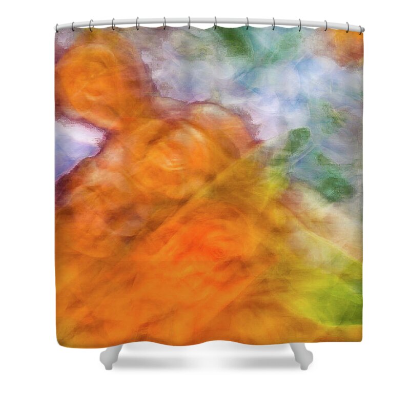 Abstract Shower Curtain featuring the photograph Orange Rose Pastel by Phillip Rubino