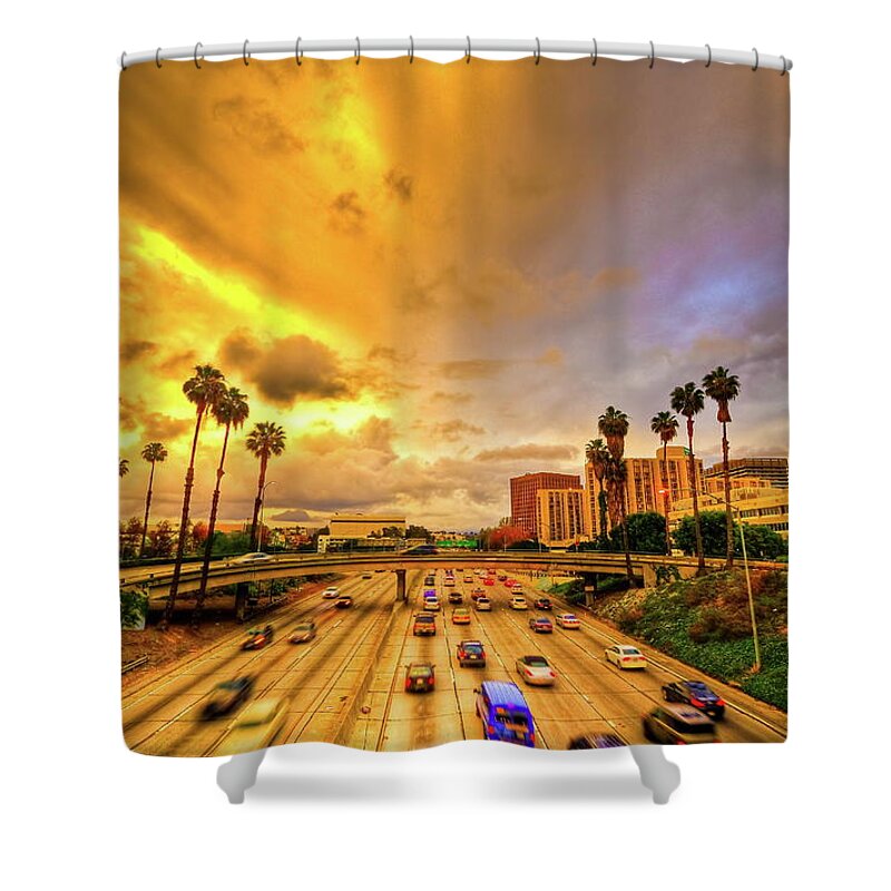 Orange Color Shower Curtain featuring the photograph Orange Sun And The Blue Sky by Albert Valles