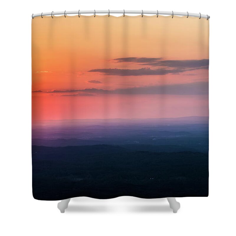 Alabama Shower Curtain featuring the photograph Orange Sunset over the Valley - Mt. Cheaha by James-Allen