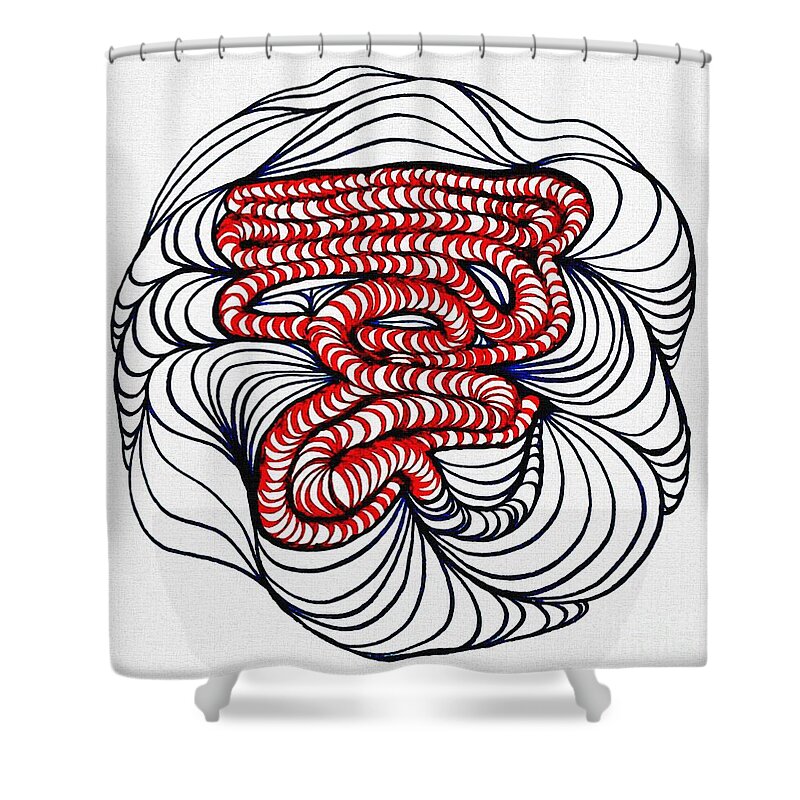 Maze Shower Curtain featuring the drawing Organic Maze by Sarah Loft