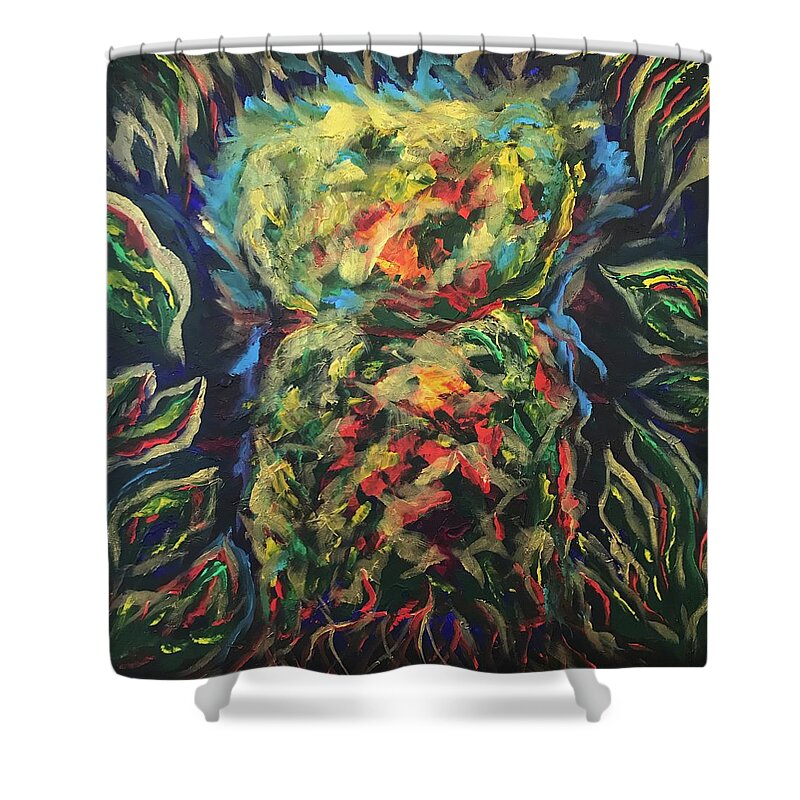 Latte Stone Shower Curtain featuring the painting Origin Latte Stone by Michelle Pier