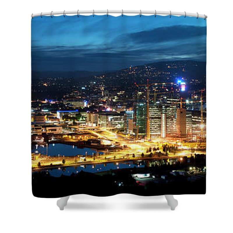 Panoramic Shower Curtain featuring the photograph Oslo Xxxl by Ziutograf