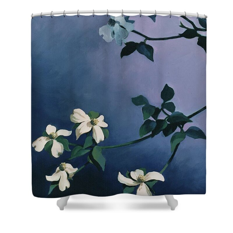 Dogwood Shower Curtain featuring the painting Our Dogwood by Blue Sky