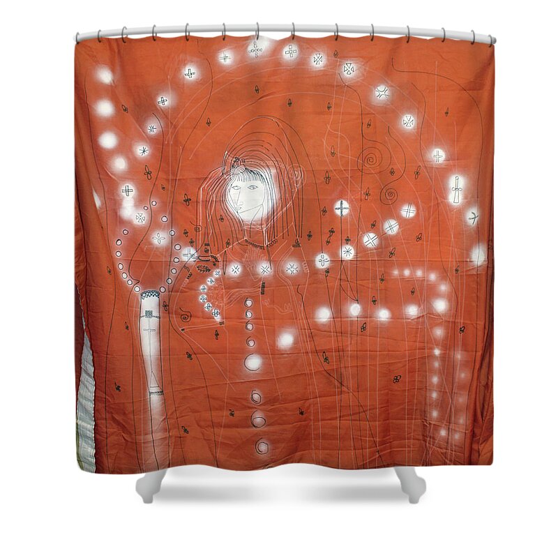 Jesus Shower Curtain featuring the painting Our Lady of Asia Mother of Jesus Christ by Gloria Ssali