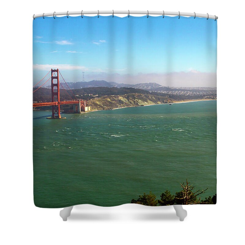 Outside The Golden Gate Shower Curtain featuring the photograph Outside the Golden Gate by Bonnie Follett