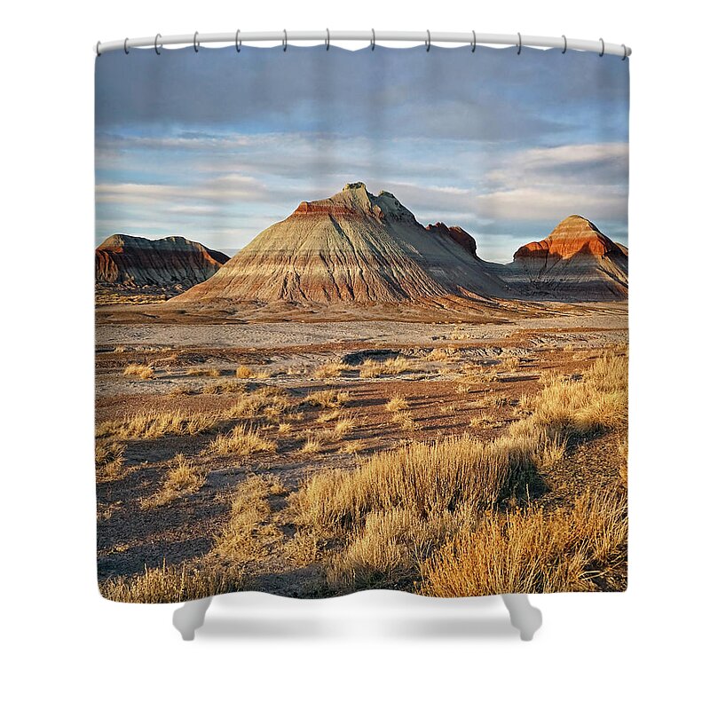 Painted Desert Shower Curtain featuring the photograph Evening at Painted Desert by Theo O'Connor