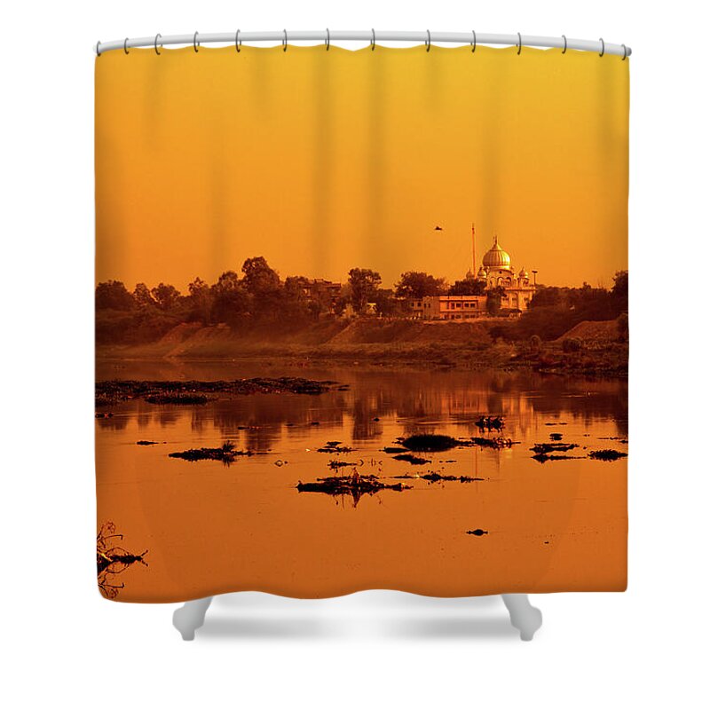 Tranquility Shower Curtain featuring the photograph Palace In Front Of River In New Delhi by By Kim Schandorff