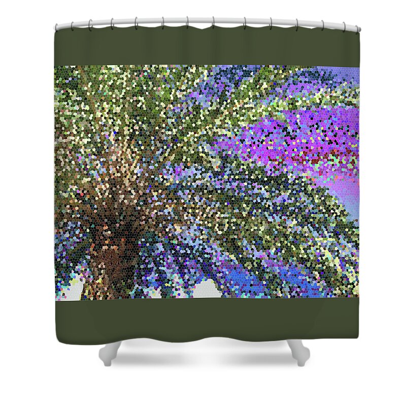 Twinkle Shower Curtain featuring the photograph Palm 1001 Mosaic by Corinne Carroll