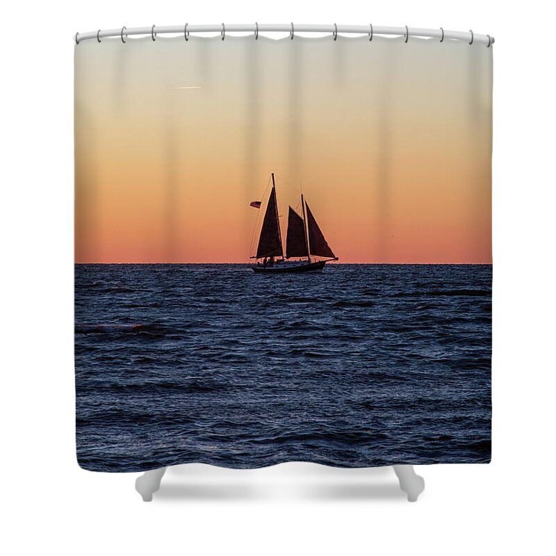 Sunset Shower Curtain featuring the photograph Pamlico Sound Sunset 2010-10 02 by Jim Dollar
