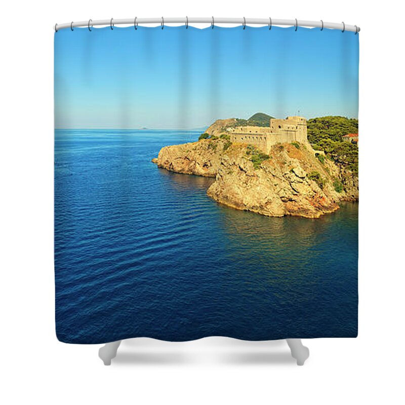 Scenics Shower Curtain featuring the photograph Panorama The City Of Dubrovnik by Thepalmer