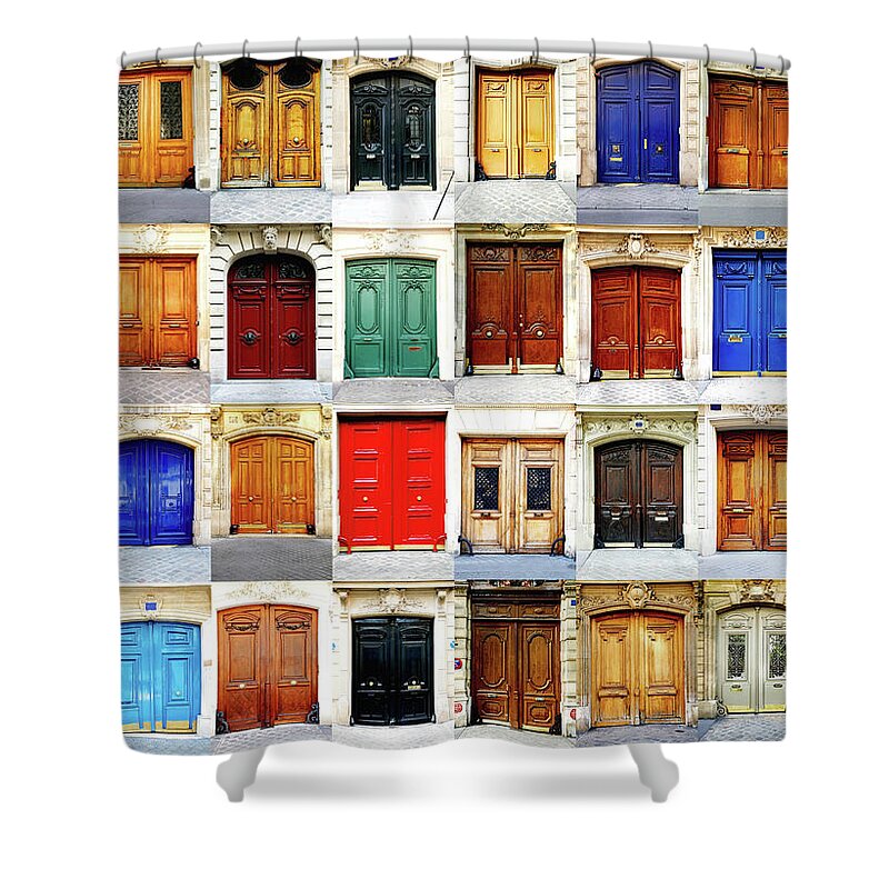Arch Shower Curtain featuring the photograph Paris Doors by Maica