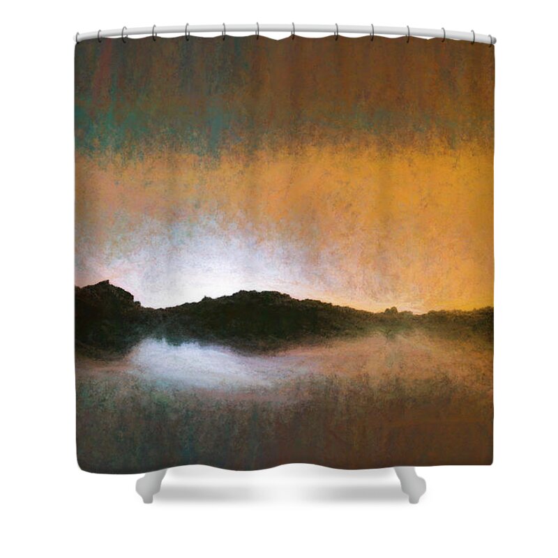 Abstract Shower Curtain featuring the digital art Pastel Water Abstract by Robert FERD Frank