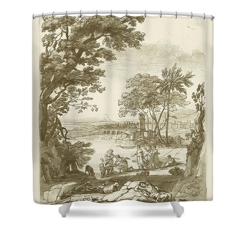 Landscape Shower Curtain featuring the painting Pastoral View I by Claude Lorrain