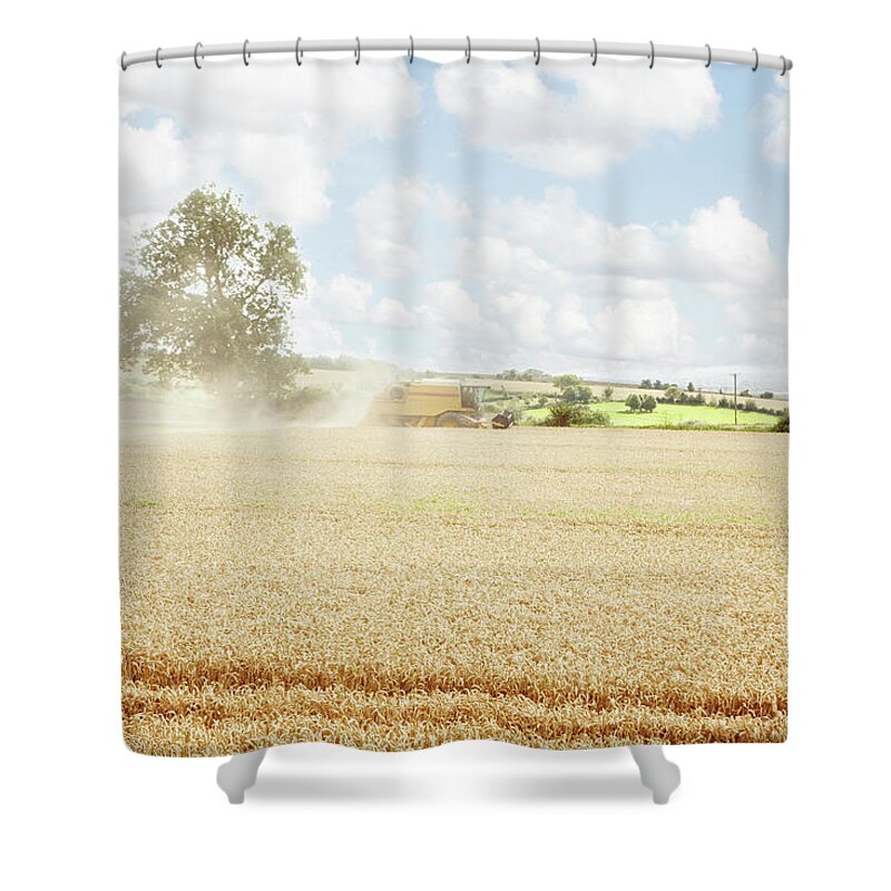 Dust Shower Curtain featuring the photograph Paths Carved In Crop Field by Robin James
