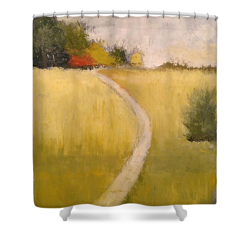 Road Shower Curtain featuring the painting Pathway by Marty Klar