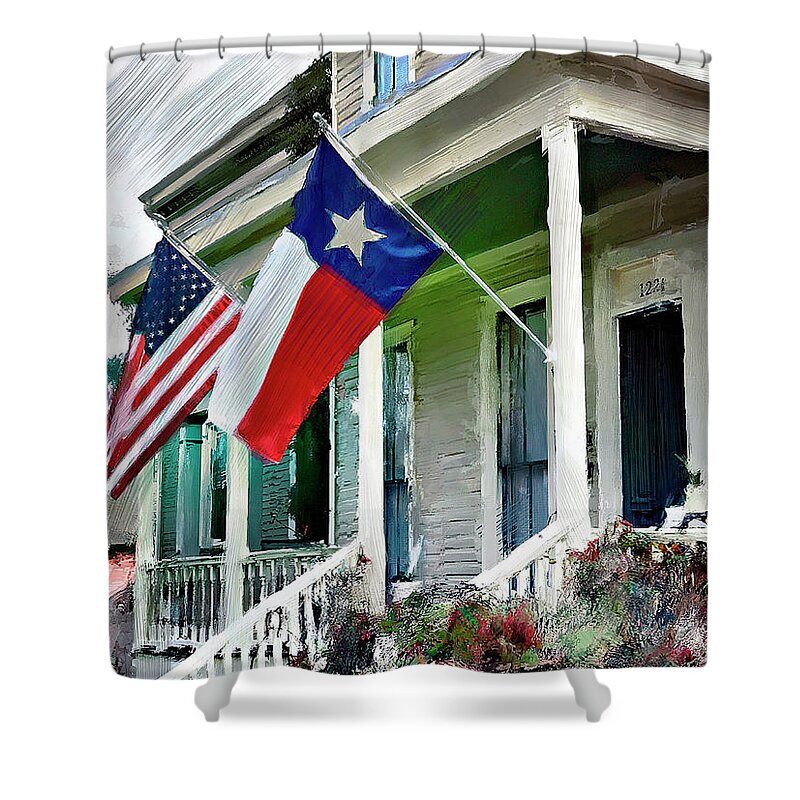 Patriotic Shower Curtain featuring the photograph Patriotic Residence by GW Mireles