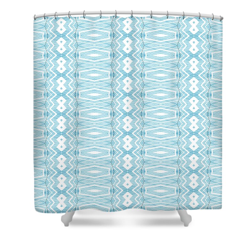 Symmetrical Shower Curtain featuring the digital art Pattern 3 by Angie Tirado