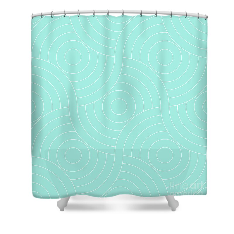 Curve Shower Curtain featuring the digital art Pattern Seamless Circle Abstract Wave by Strawberry Blossom