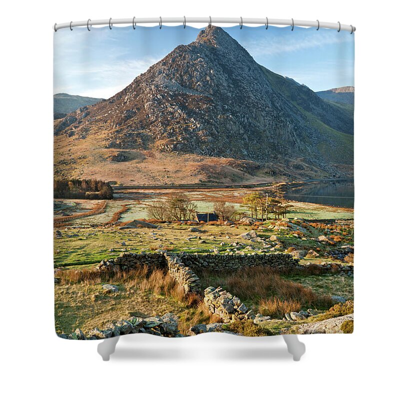 Scenics Shower Curtain featuring the photograph Peak Of Tryfan, The Glyderau by Alan Novelli