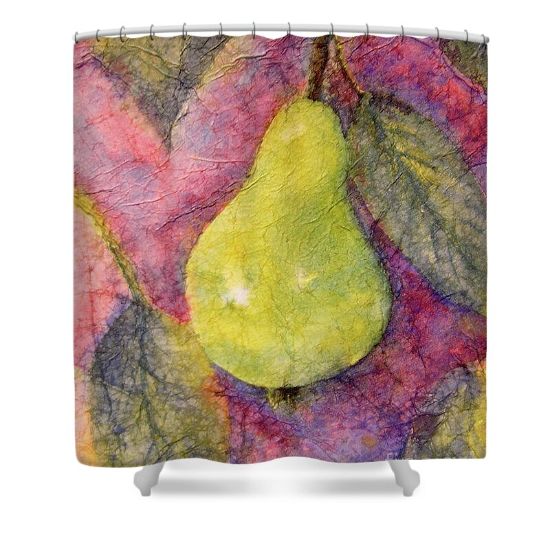 Pear Shower Curtain featuring the painting Pear by Amy Stielstra